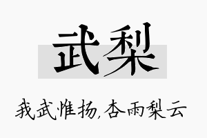 武梨名字的寓意及含义