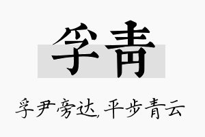 孚青名字的寓意及含义