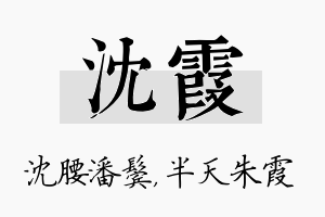 沈霞名字的寓意及含义