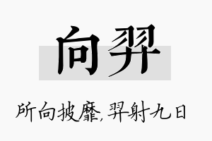 向羿名字的寓意及含义