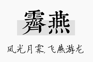 霁燕名字的寓意及含义