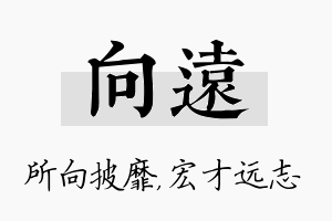 向远名字的寓意及含义