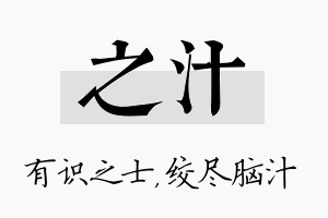 之汁名字的寓意及含义