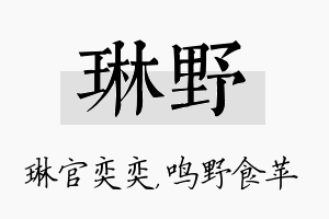 琳野名字的寓意及含义