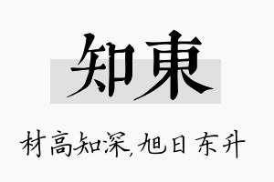 知东名字的寓意及含义