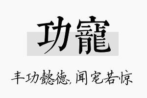 功宠名字的寓意及含义