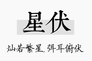 星伏名字的寓意及含义