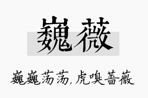 巍薇名字的寓意及含义