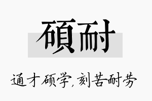 硕耐名字的寓意及含义