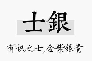 士银名字的寓意及含义