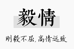 毅情名字的寓意及含义