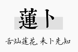 莲卜名字的寓意及含义