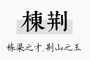 栋荆名字的寓意及含义