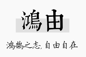 鸿由名字的寓意及含义