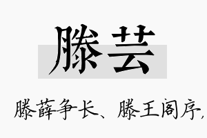 滕芸名字的寓意及含义