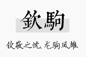 钦驹名字的寓意及含义