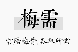 梅需名字的寓意及含义