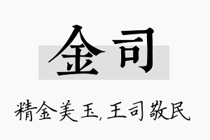 金司名字的寓意及含义