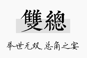 双总名字的寓意及含义