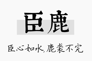 臣鹿名字的寓意及含义