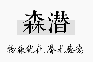 森潜名字的寓意及含义