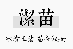 洁苗名字的寓意及含义