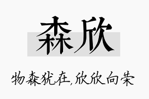 森欣名字的寓意及含义