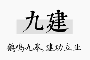 九建名字的寓意及含义