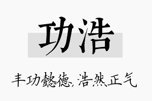 功浩名字的寓意及含义