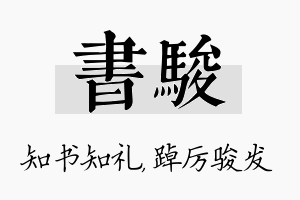 书骏名字的寓意及含义