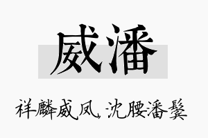 威潘名字的寓意及含义