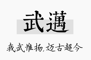 武迈名字的寓意及含义