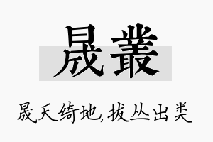 晟丛名字的寓意及含义