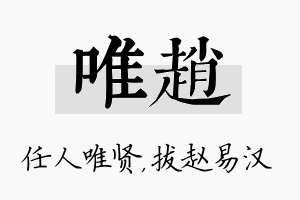 唯赵名字的寓意及含义