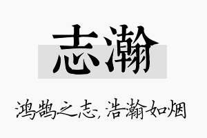 志瀚名字的寓意及含义