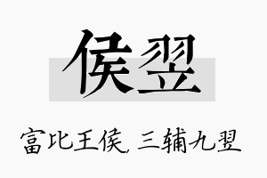 侯翌名字的寓意及含义