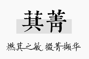 萁菁名字的寓意及含义