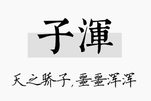 子浑名字的寓意及含义