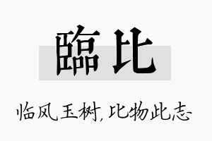 临比名字的寓意及含义