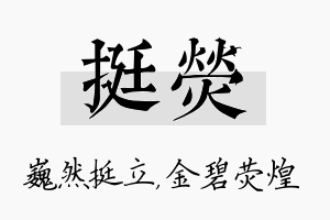 挺荧名字的寓意及含义