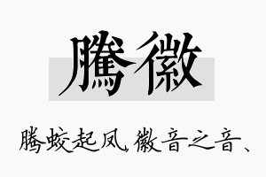 腾徽名字的寓意及含义