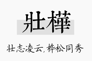 壮桦名字的寓意及含义