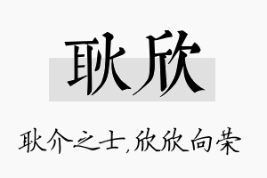 耿欣名字的寓意及含义