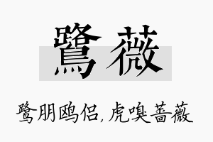 鹭薇名字的寓意及含义