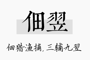 佃翌名字的寓意及含义