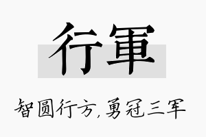 行军名字的寓意及含义