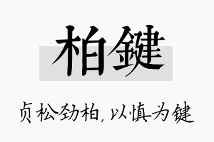 柏键名字的寓意及含义