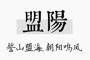 盟阳名字的寓意及含义