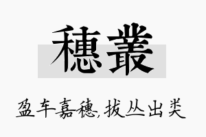 穗丛名字的寓意及含义