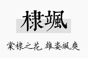 棣飒名字的寓意及含义